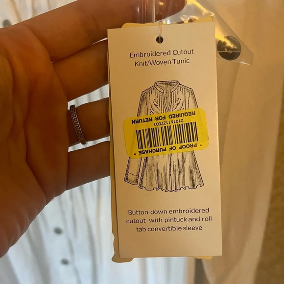 Reba embroidered cut out knit woven tunic small COTTON - Picture 10 of 10